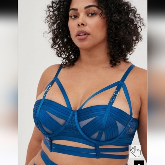 Straps And Rings Satin Underwire Bra With Mesh Cup - Picture 1 of 7